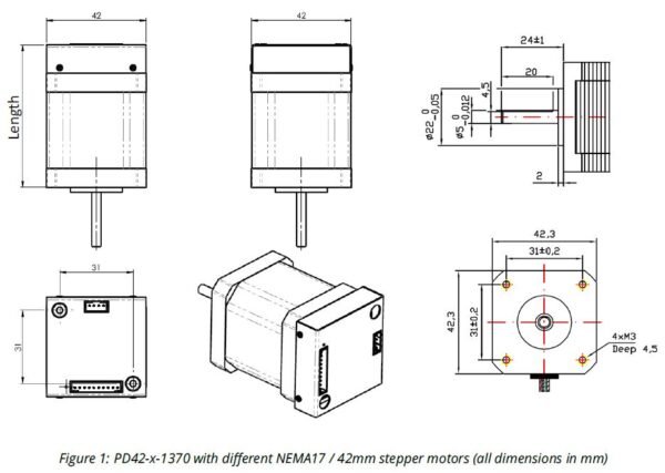 PD42-1370 / PD-1370 dimensions